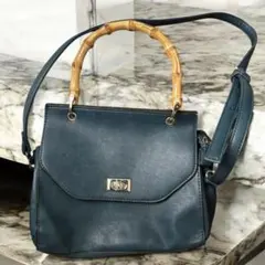 美品 sarai サライ 2way レザーバッグ ダークカラー