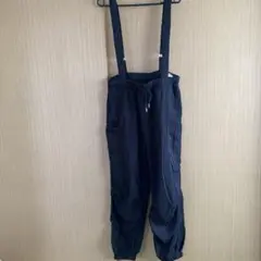 ブラック サスペンダー付き ワークパンツ