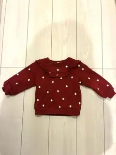 赤いハート柄トレーナー 90サイズ