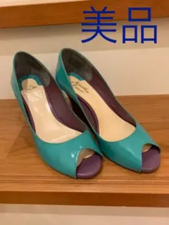 ヴェッジヒール　パンプス　オープントゥ