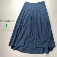 グリーンレーベル Sporting&Style コットンフレアスカート 38 青のサムネイル