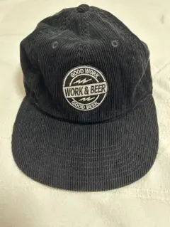 ニューハッタン コーデュロイ キャップ ブラック ワッペン アメカジ 黒