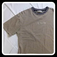 SENSE OF PLACE ボーダー Tシャツ L 刺繍ロゴ ヴィンテージ