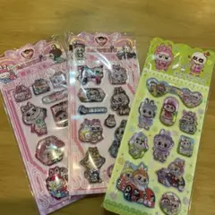 ウォーターシール★キラキラシール★ラブブ★水シール3枚セット