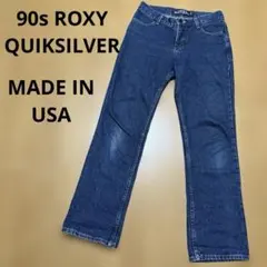90s USA製 ROXY ロキシー クイックシルバー ロゴ入り デニムジーンズのサムネイル