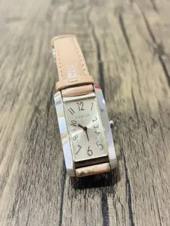 FURLA 長方形時計 ベージュレザーベルト