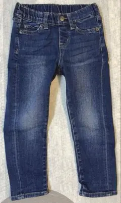 値下げ！UNIQLO⭐︎ダークブルーデニム⭐︎スリムフィット 長ズボン サイズ100