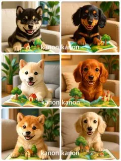 パネル生地 ダックスフンド