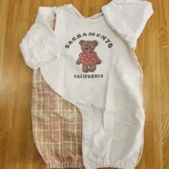 テディベアプリント ツーウェイ・ドレスオール　50-60cm