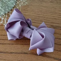 Wavyリボン　バナナクリップ　ラベンダー