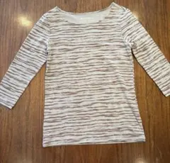 Eddie Bauer 3/4スリーブTシャツPXS ライトグレー　新品