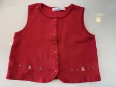 familiar 赤 ベビーベスト　80センチ