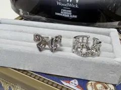 バタフライデザインリングと装飾リングセット