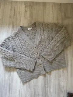 LOWRYS FARM ケーブルニットカーディガン Lサイズ