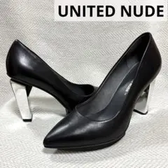 極美品 UNITED NUDE ユナイテッドヌード 本革 メタルヒール パンプス