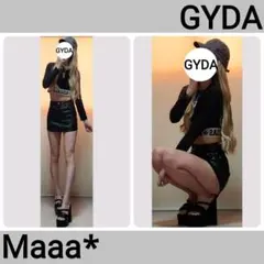 GYDA　フェイクレザー　スカートライクショーパン　ストレッチ抜群