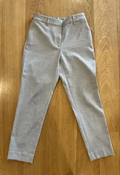 PLST スティックパンツ　リネンブレンド　スラックス　ライトグレイ　M