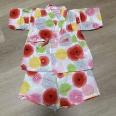 ベビー　花柄 甚平 上下セパレート