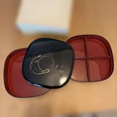 オードブル重箱 2段　組紐柄　合成漆器