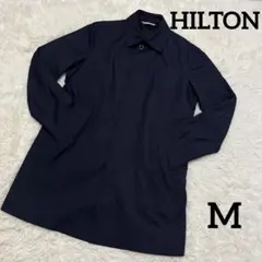 【美品】クリーニング済‼️HILTON ステンカラーコート　M ネイビー　撥水加工