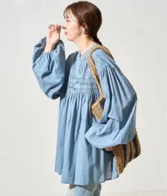 FREAK'S STORE 長袖チュニック ブルー