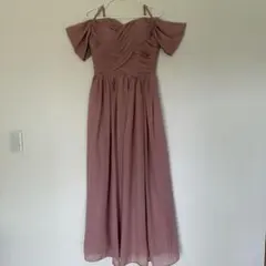 ピンクロングドレス ストラップ付き