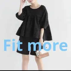 タグ付】フィットモア fitmore チューリップ袖リボントップス ブラウス 