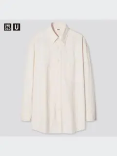 UNIQLO U 2021ss ワイドフィットシャツ コットンリネン ナチュラル