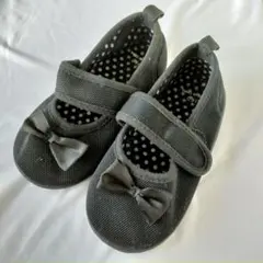 【着用4回】キッズシューズ　フォーマル　黒　16センチ　リボン　女の子