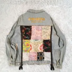 アーカイブ 刺繍パッチワーク 和柄 デニムジャケット Gジャン