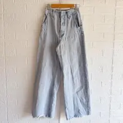 AZUL BY MOUSSY【XS】ハイウエスト 足長効果／ワイドデニムパンツ