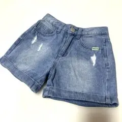 ピンクラテXXS140ハーフデニムパンツ