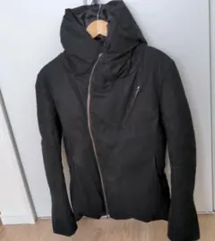 TORNADO MART レザーダウン フード付きブラックレザーアウター