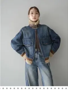 fashiru スタンドカラーデニムジャケット | Mercari