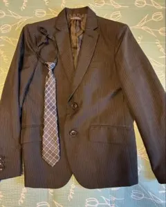 (72)BACK&FORTH スーツ 140 ネイビー チェックネクタイ