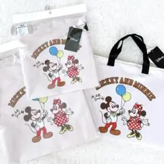ディズニー　レトロ　ミッキー ミニー　バルーン　風船　レッスンバッグ　巾着