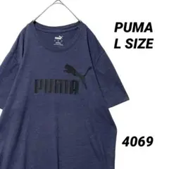 PUMA プーマ ワンポイントロゴ Tシャツ ライトネイビー L
