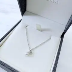 田崎真珠　ネックレス　パール　1粒　ペンダント　シルバー　希少品　レア　1pのサムネイル