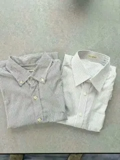 ストライプ 半袖ワイシャツ 2枚セット