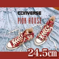 【新品】CONVERSE×PINK HOUSE フラワーチェック柄スニーカーのサムネイル