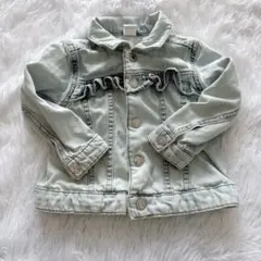 【美品】H&M Gジャン デニム フリル ライトブルー 80 ベビー ジャケット