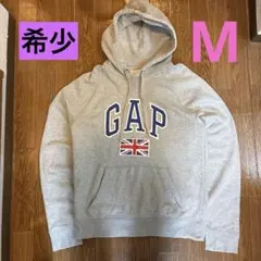 old GAP ビッグロゴ　イギリス刺繍 パーカー y2k グレー　サイズM