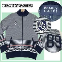 ✨美品✨パーリーゲイツ 蓄熱保温裏地付ニットブルゾン 89ロゴ 日本製 5 L