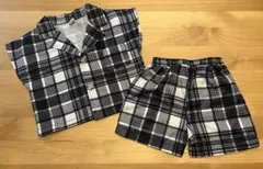 チェック柄 ベビー服 トップスとショーツセット 12-18M