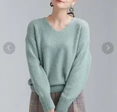 green label relaxing Vネック プルオーバー ニット