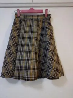 【VIS】チェック柄フレアスカート