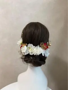 造花とリボンの髪飾り　ヘッドドレス　卒業式　入学式　結婚式　ウェディング