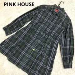 PINK HOUSE ピンクハウス　ロゴ刺繍チュニックブラウス　長袖シャツのサムネイル