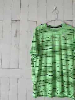 PUMA ランニング 半袖Tシャツ グリーン ポリエステル スポーツウェア