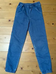 デニムブルー ウエストゴム ジョガーパンツ150cm